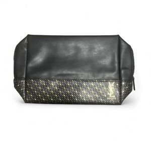 Yves Saint Laurent Beauté Luxury Makeup Toiletry Pouch Black Gold Star Geometric